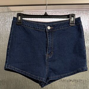 Dark Blue Denim High-Rise Women’s Shorts